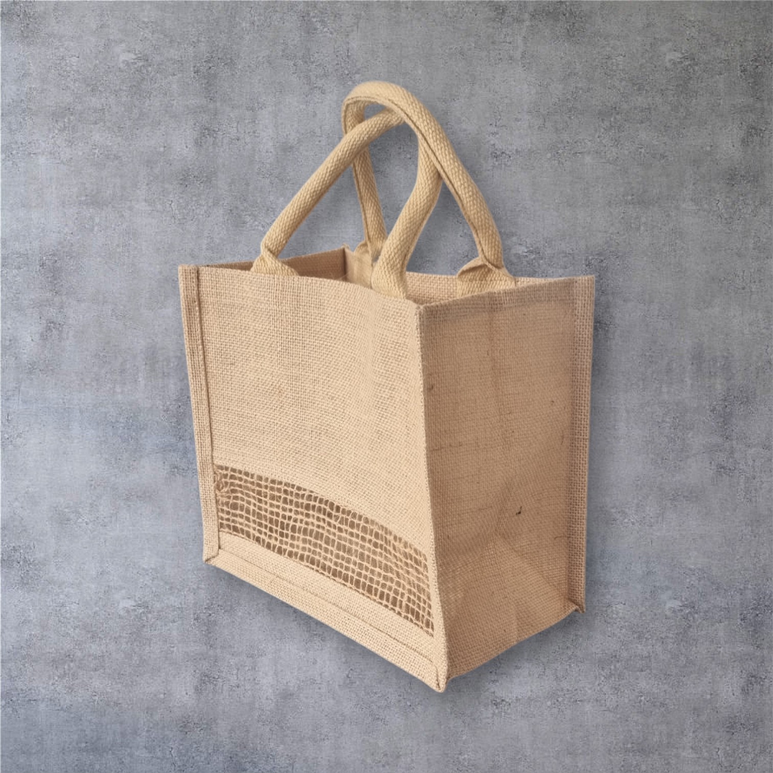 B5 Jute Bag with Mesh Window