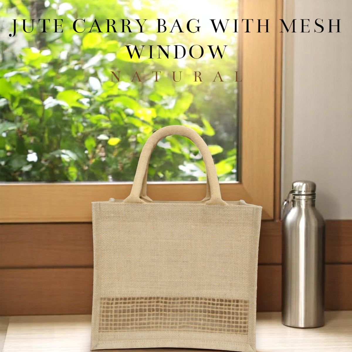 B5 Jute Bag with Mesh Window