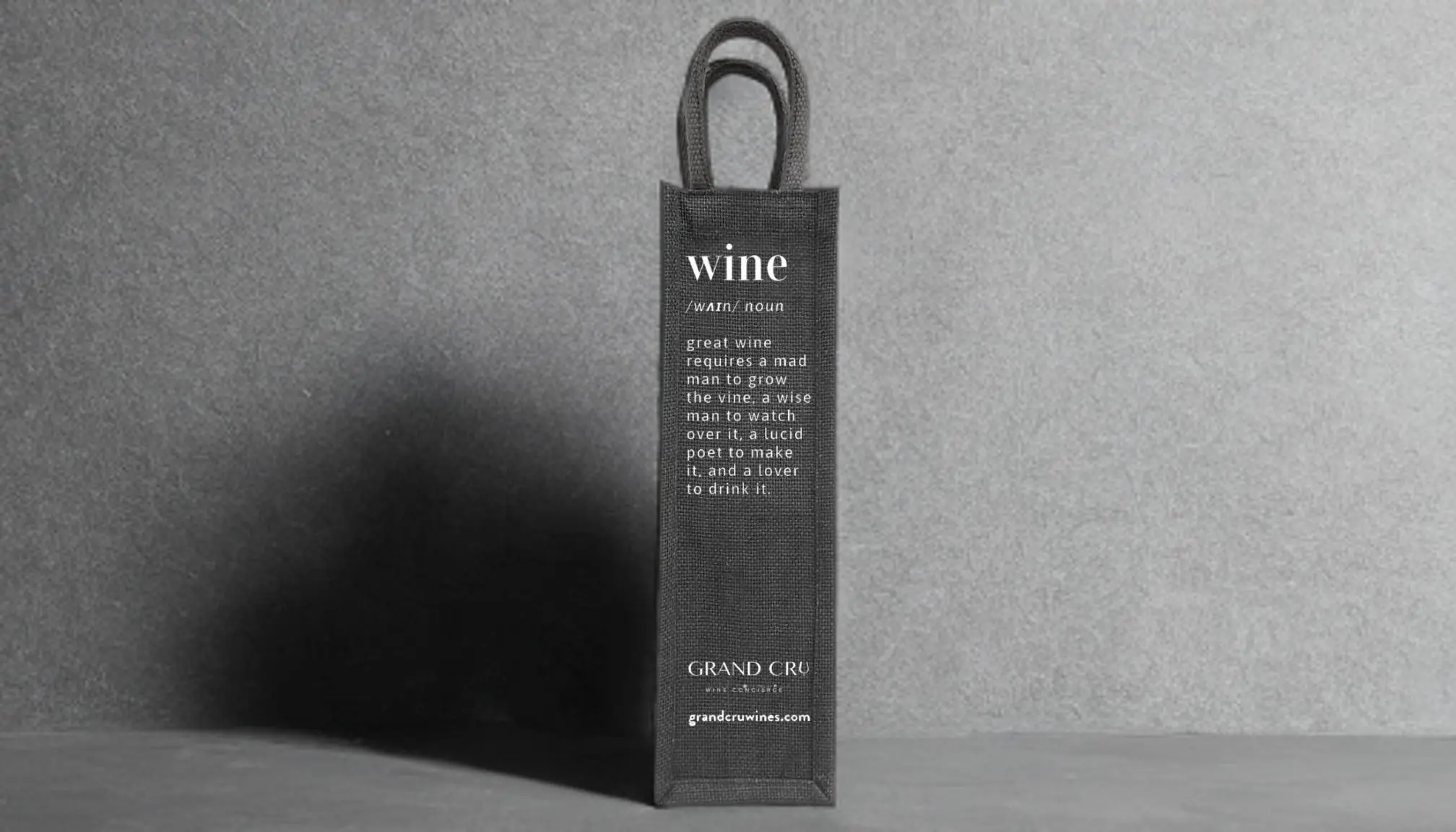 Grand Cru - Black Jute Wine Carrier