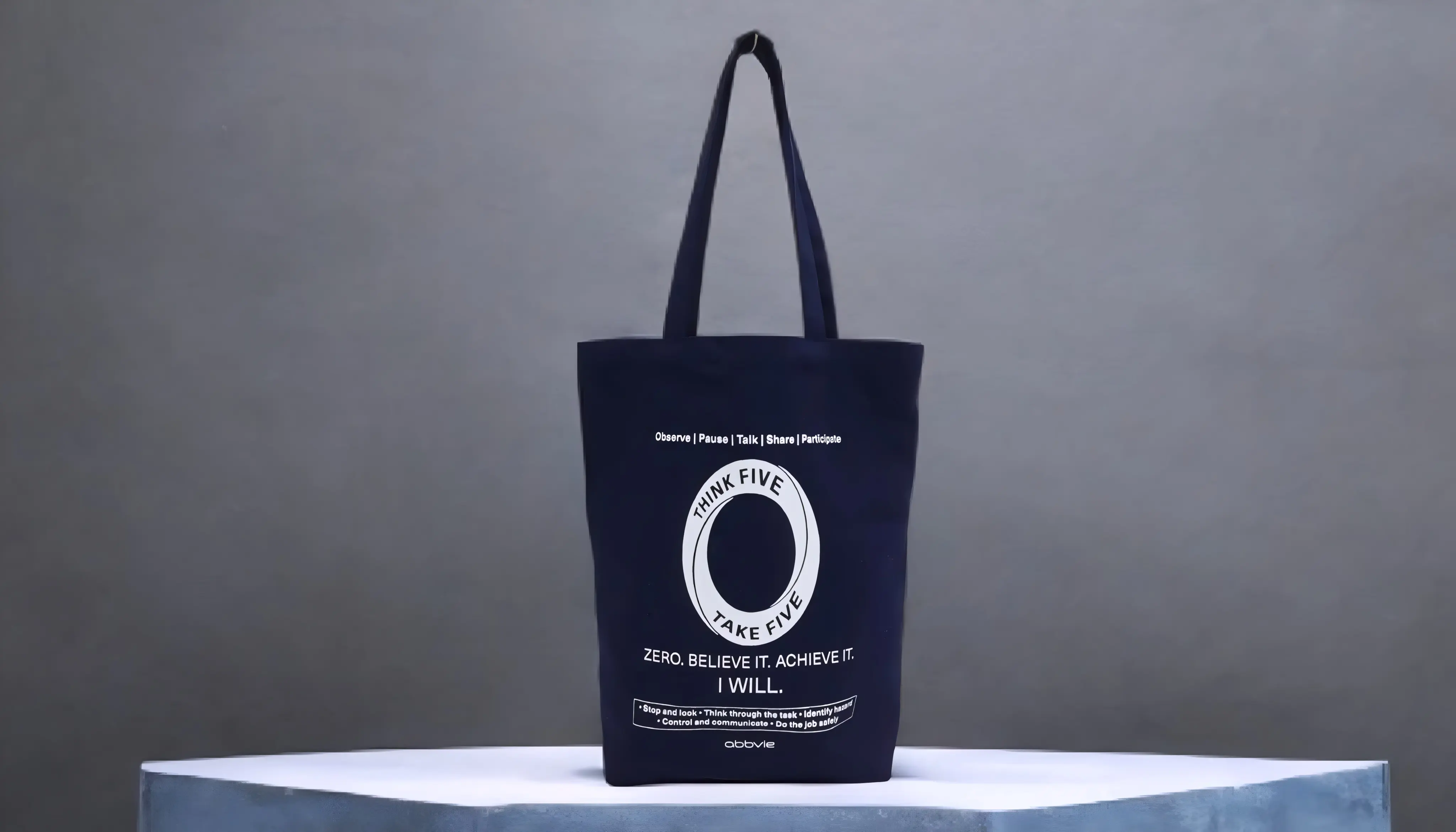 Think Five Take Five - Blue Cotton Tote Bag