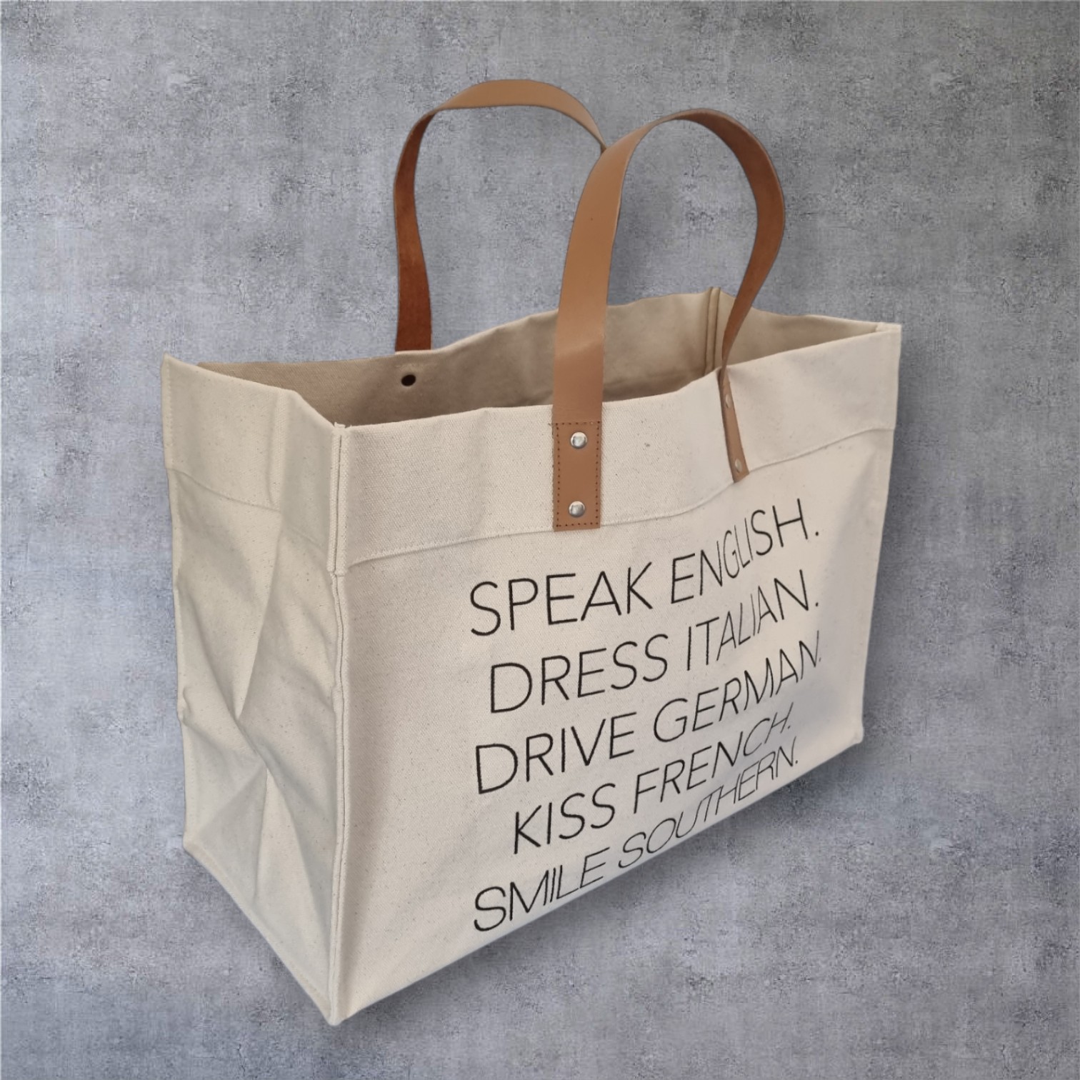 Stylish Canvas Tote Carrier with Leather Handles