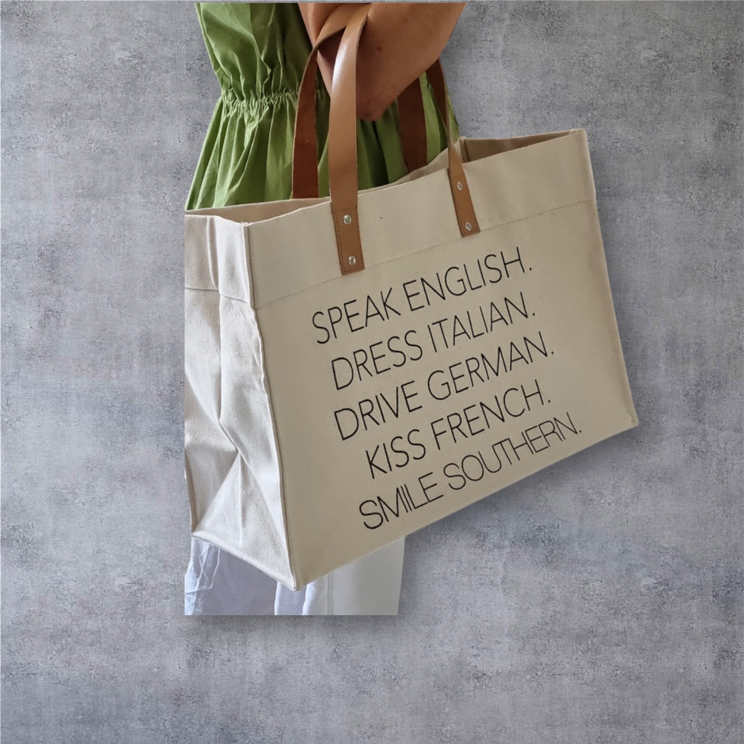 Stylish Canvas Tote Carrier with Leather Handles