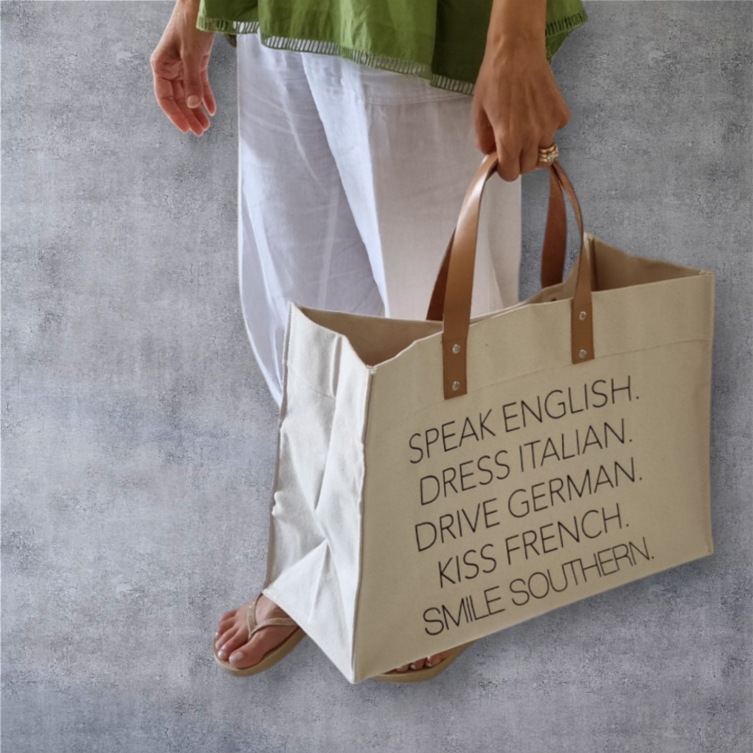 Stylish Canvas Tote Carrier with Leather Handles