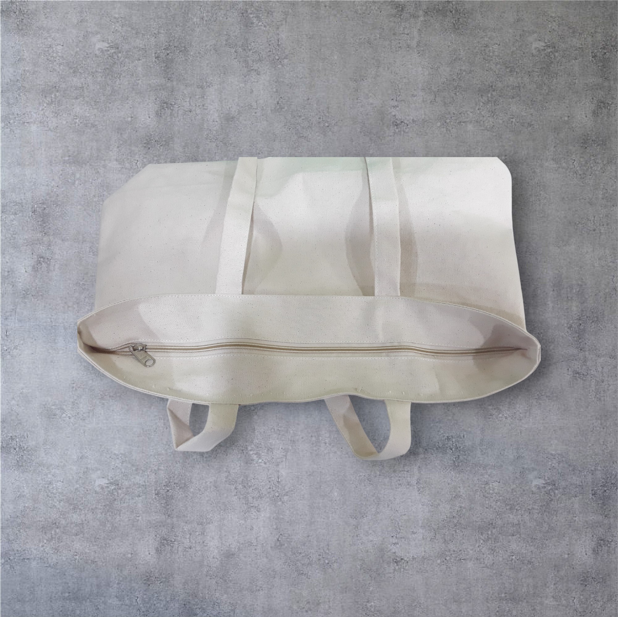 Natural Canvas Zipper Carrier Bag