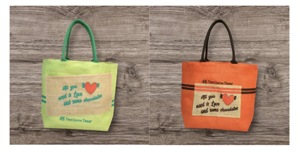 The first iteration of The Cocoa Trees travel bag that we helped create. Photo by author.