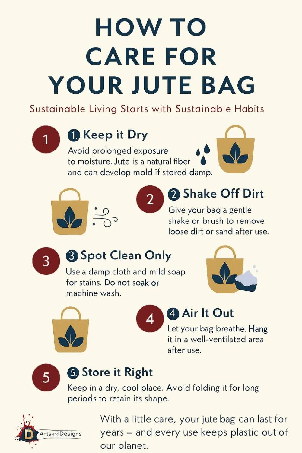 How to care for your jute bag poster