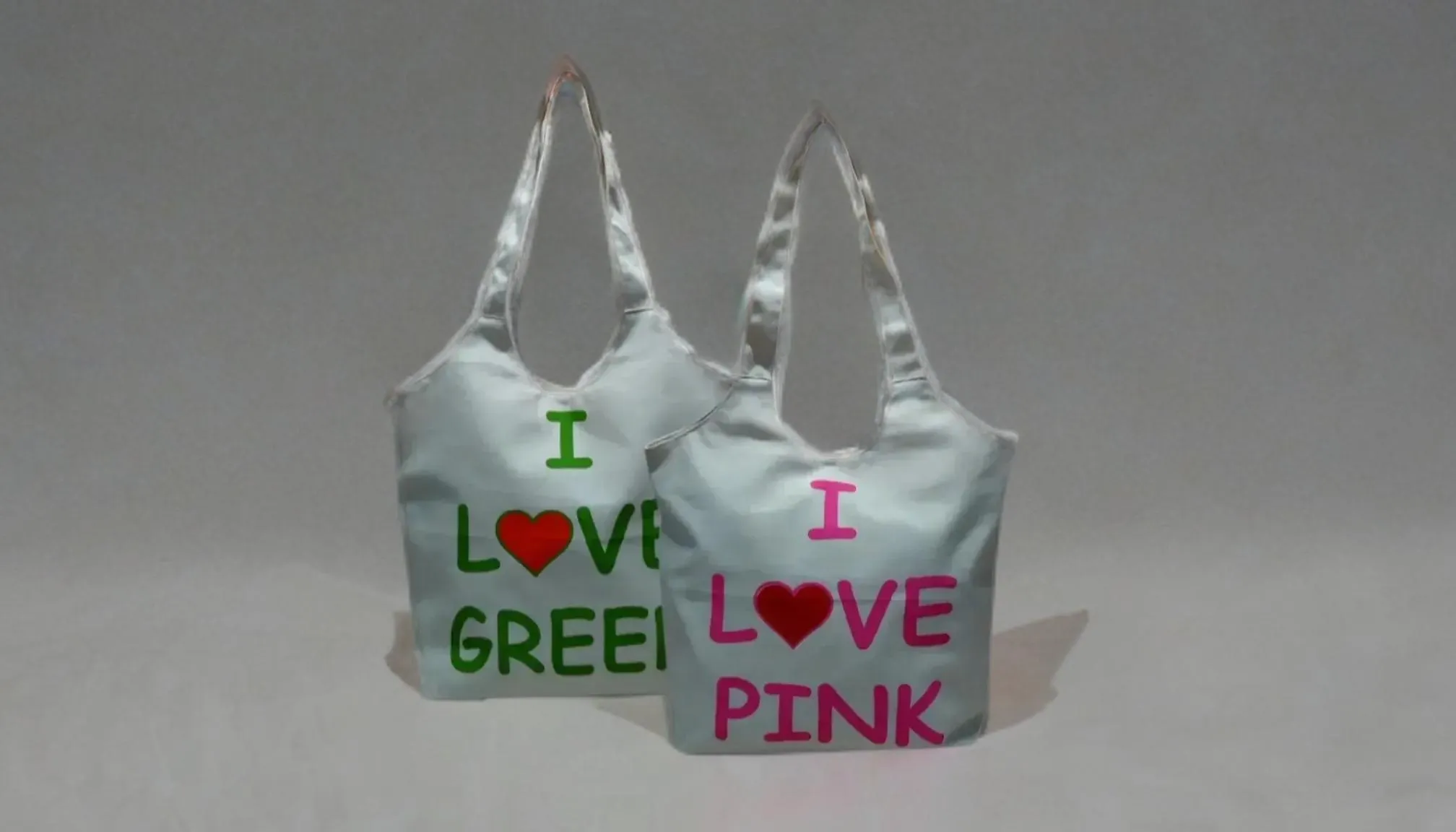 I Love Green &amp; I Love Pink Bag