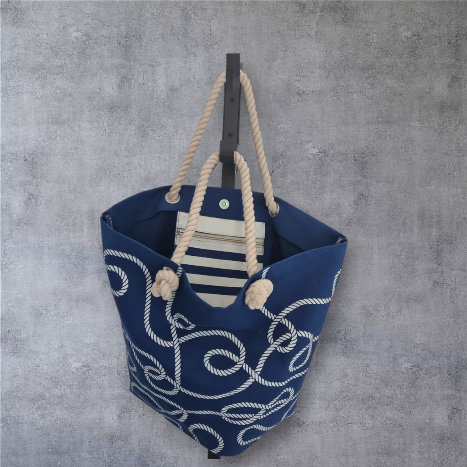 Blue Beach Bag with pocket